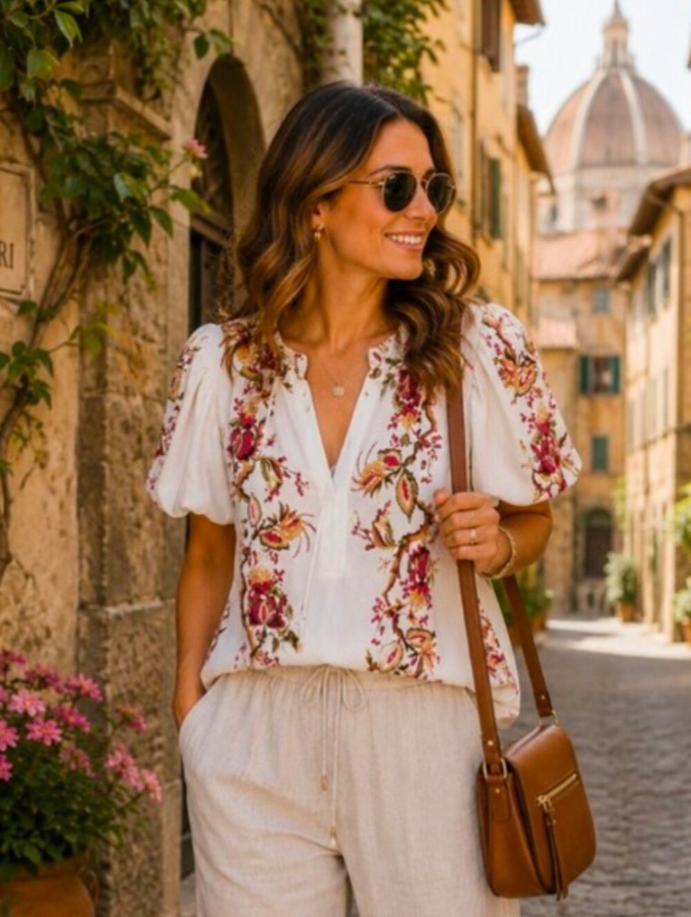 Rose + Olive | Medium | Blouse | Light Cream